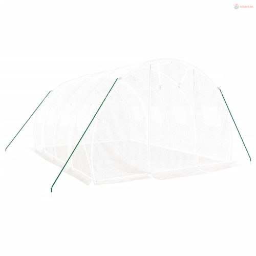 Fehér üvegház acélvázzal 12 m² 4x3x2 m