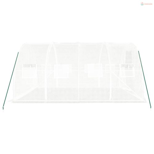 Fehér üvegház acélvázzal 12 m² 4x3x2 m