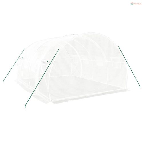 Fehér üvegház acélvázzal 12 m² 4x3x2 m
