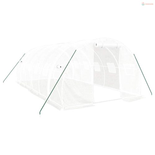 Fehér acélvázas melegház 18 m² 6 x 3 x 2 m