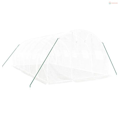 Fehér acélvázas melegház 18 m² 6 x 3 x 2 m