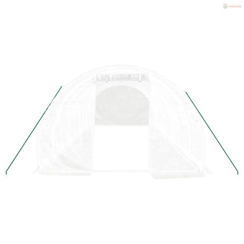 Fehér acélvázas melegház 24 m² 8x3x2 m