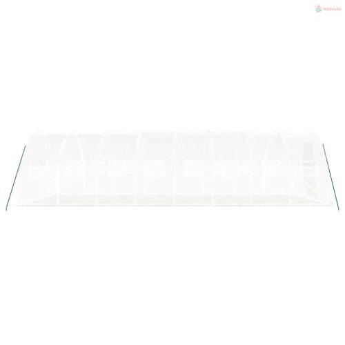 Fehér acélvázas melegház 24 m² 8x3x2 m