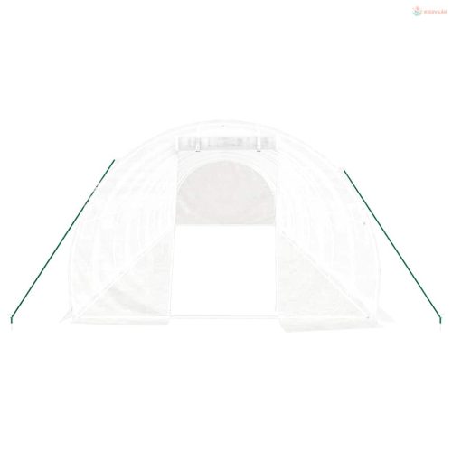 Fehér acélvázas melegház 30 m² 10x3x2 m