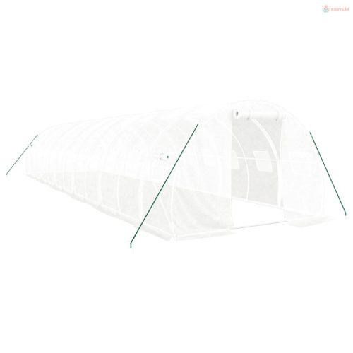 Fehér acélvázas melegház 36 m² 12 x 3 x 2 m