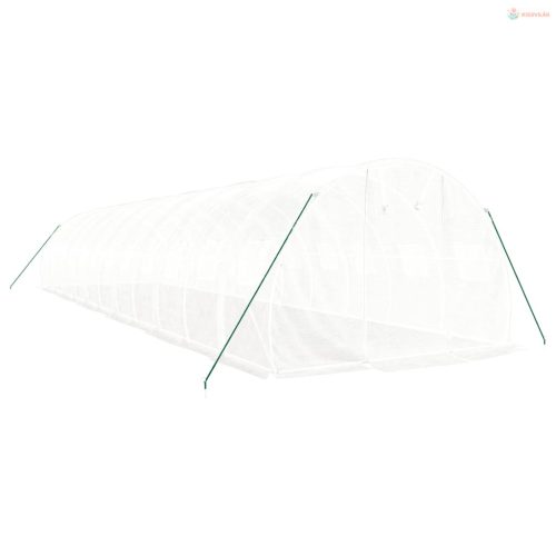 Fehér acélvázas melegház 36 m² 12 x 3 x 2 m