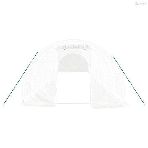 Fehér acélvázas melegház 36 m² 12 x 3 x 2 m