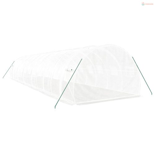 Fehér acélvázas melegház 36 m² 12 x 3 x 2 m