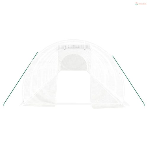 Fehér acélvázas melegház 42 m² 14 x 3 x 2 m