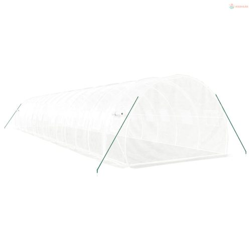 Fehér acélvázas melegház 42 m² 14 x 3 x 2 m