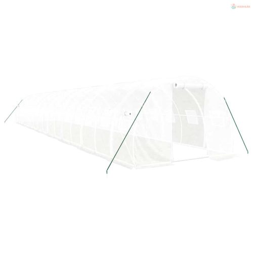 Fehér acélvázas melegház 48 m² 16 x 3 x 2 m