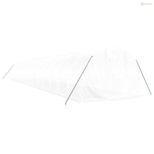 Fehér acélvázas melegház 48 m² 16 x 3 x 2 m