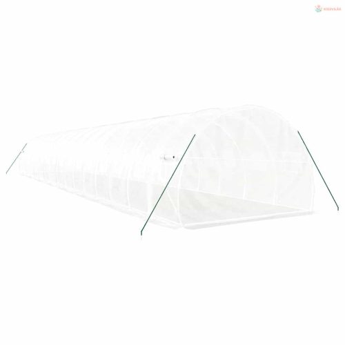 Fehér acélvázas melegház 48 m² 16 x 3 x 2 m