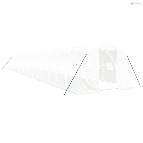 Fehér acélvázas melegház 54 m² 18 x 3 x 2 m