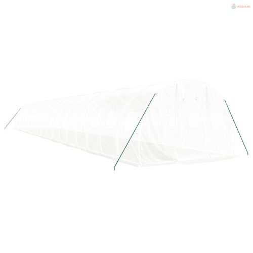 Fehér acélvázas melegház 54 m² 18 x 3 x 2 m