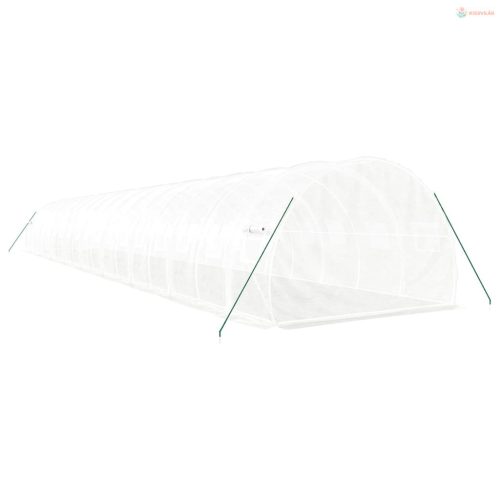 Fehér acélvázas melegház 54 m² 18 x 3 x 2 m