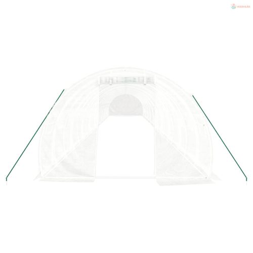 Fehér acélvázas melegház 60 m² 20x3x2 m