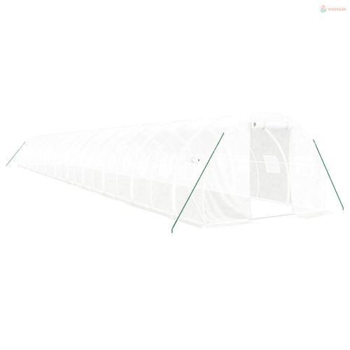 Fehér acélvázas melegház 66 m² 22x3x2 m