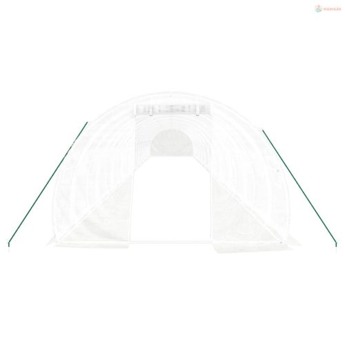 Fehér acélvázas melegház 66 m² 22x3x2 m