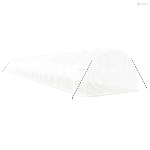 Fehér acélvázas melegház 66 m² 22x3x2 m