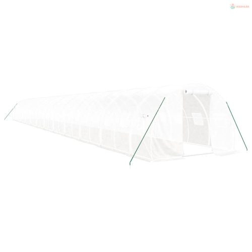 Fehér acélvázas melegház 72 m² 24 x 3 x 2 m
