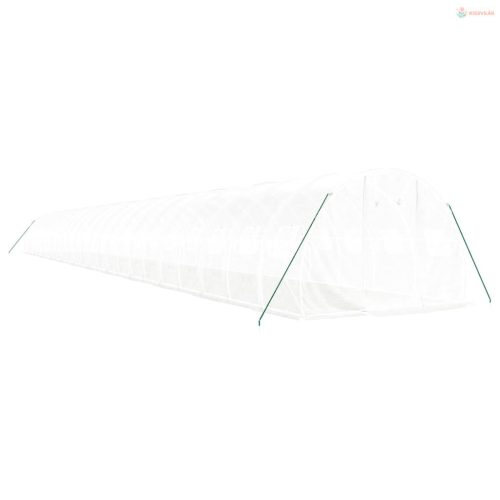 Fehér acélvázas melegház 72 m² 24 x 3 x 2 m