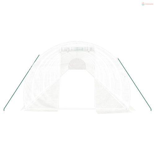 Fehér acélvázas melegház 72 m² 24 x 3 x 2 m