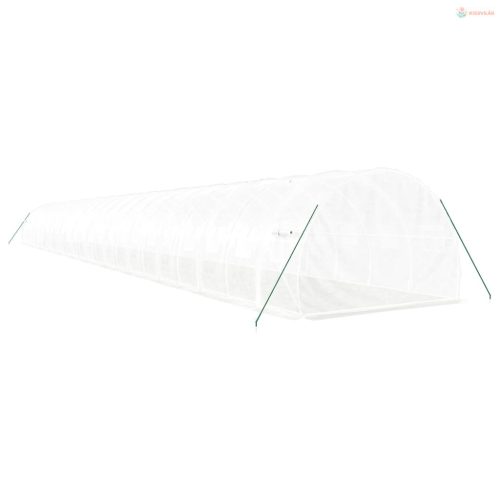 Fehér acélvázas melegház 72 m² 24 x 3 x 2 m