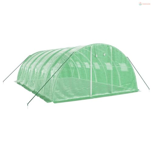 Zöld acélvázas melegház 24 m² 6 x 4 x 2 m