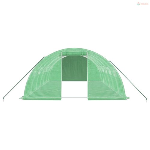 Zöld acélvázas melegház 24 m² 6 x 4 x 2 m