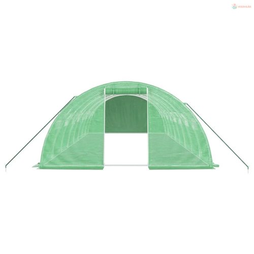 Zöld acélvázas melegház 32 m² 8 x 4 x 2 m