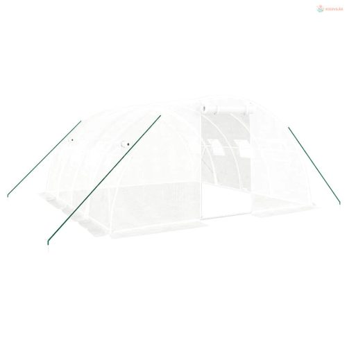 Üvegház acélvázzal, fehér, 16 m², 4 x 4 x 2 m