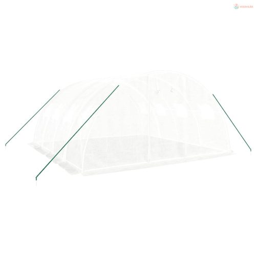 Üvegház acélvázzal, fehér, 16 m², 4 x 4 x 2 m