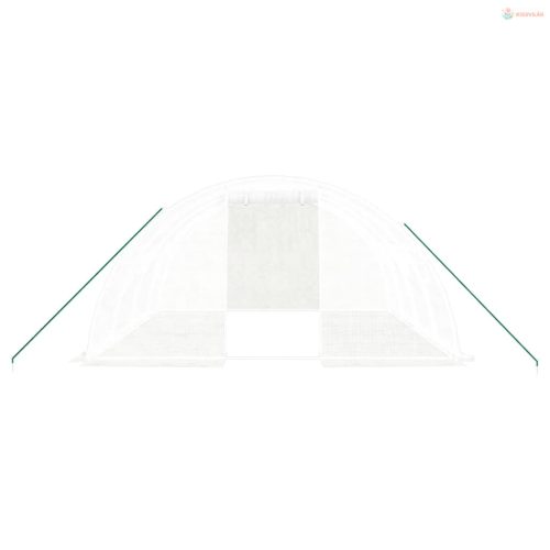 Üvegház acélvázzal, fehér, 16 m², 4 x 4 x 2 m
