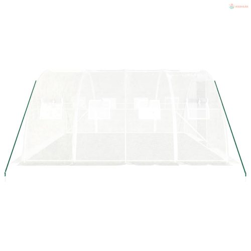 Üvegház acélvázzal, fehér, 16 m², 4 x 4 x 2 m