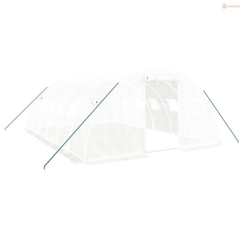 Fehér acélvázas melegház 24 m² 6x4x2 m