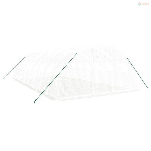 Fehér acélvázas melegház 32 m² 8 x 4 x 2 m