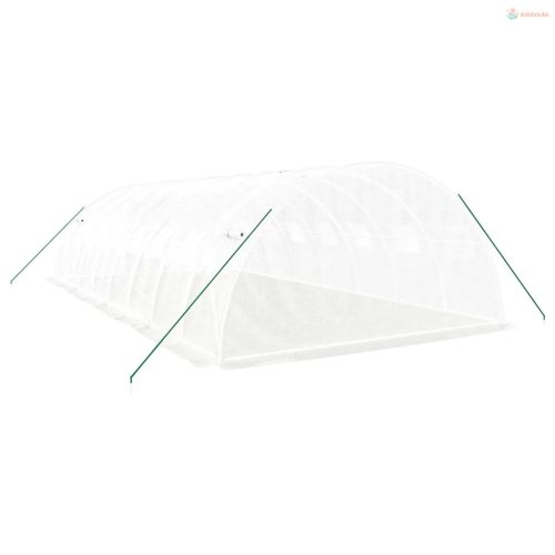 Fehér acélvázas melegház 32 m² 8 x 4 x 2 m