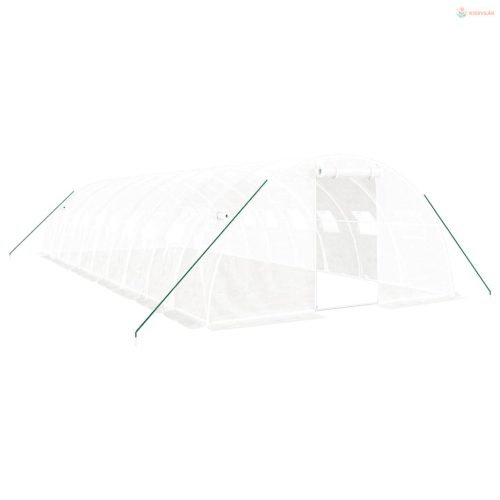 Fehér acélvázas melegház 40 m² 10x4x2 m