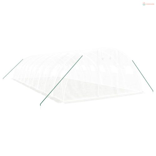 Fehér acélvázas melegház 40 m² 10x4x2 m