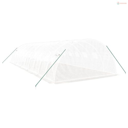 Fehér acélvázas melegház 40 m² 10x4x2 m