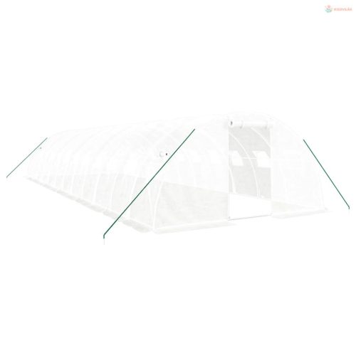 Fehér acélvázas melegház 48 m² 12 x 4 x 2 m