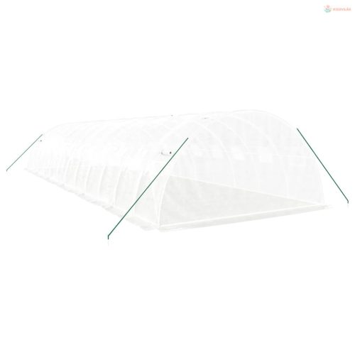 Fehér acélvázas melegház 48 m² 12 x 4 x 2 m