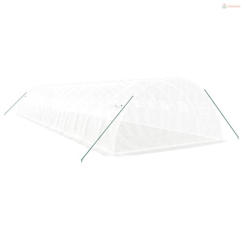 Fehér acélvázas melegház 56 m² 14 x 4 x 2 m