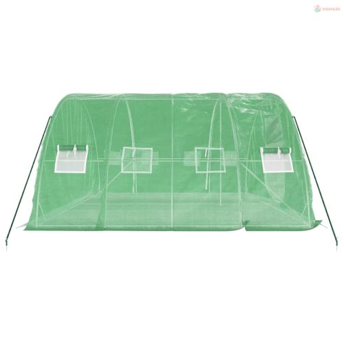 Zöld acélvázas melegház 20 m² 5 x 4 x 2,3 m