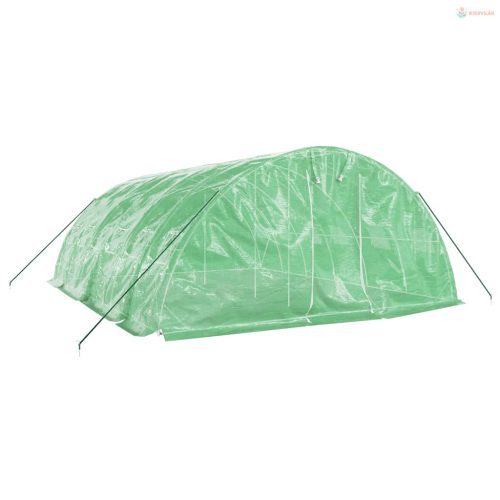Zöld acélvázas melegház 30 m² 6 x 5 x 2,3 m