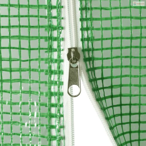 Zöld acélvázas melegház 40 m² 8 x 5 x 2,3 m