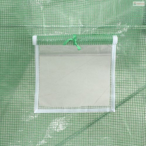 Zöld acélvázas melegház 40 m² 8 x 5 x 2,3 m