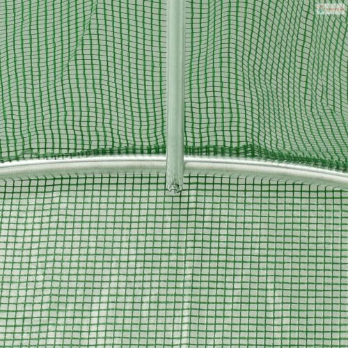 Zöld acélvázas melegház 80 m² 16 x 5 x 2,3 m