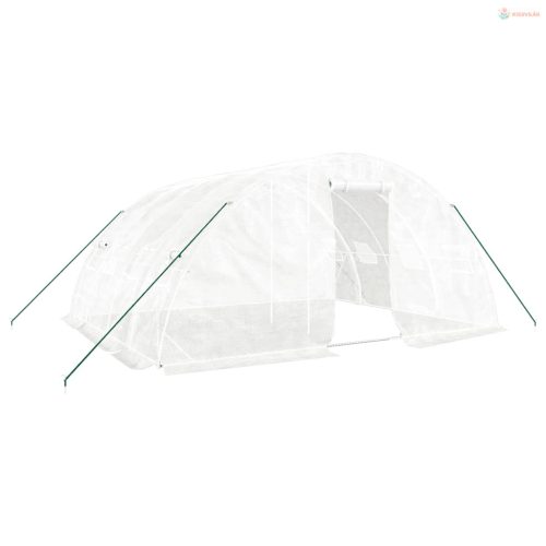 Fehér üvegház acélvázzal 20 m² 5x4x2,3 m